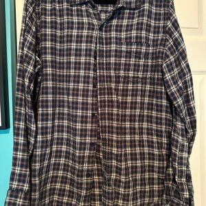 Beachlunchlounge‎ Blue and White Casual Button Down Shirt